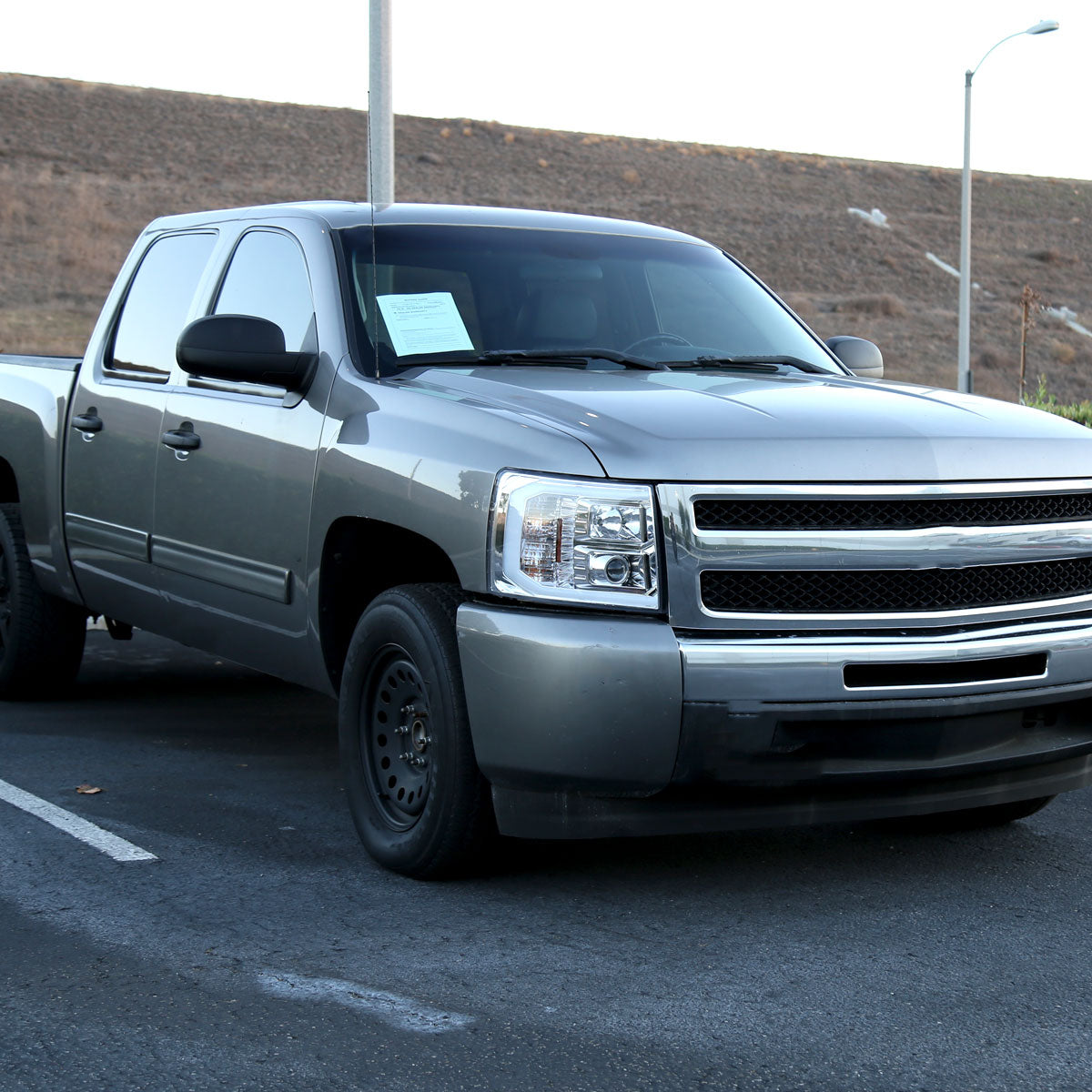 2007-2013 Chevrolet Silverado 1500/ 2007-2014 Silverado 2500HD 3500HD LED C-Bar Projector Headlights (Chrome Housing/Clear Lens)