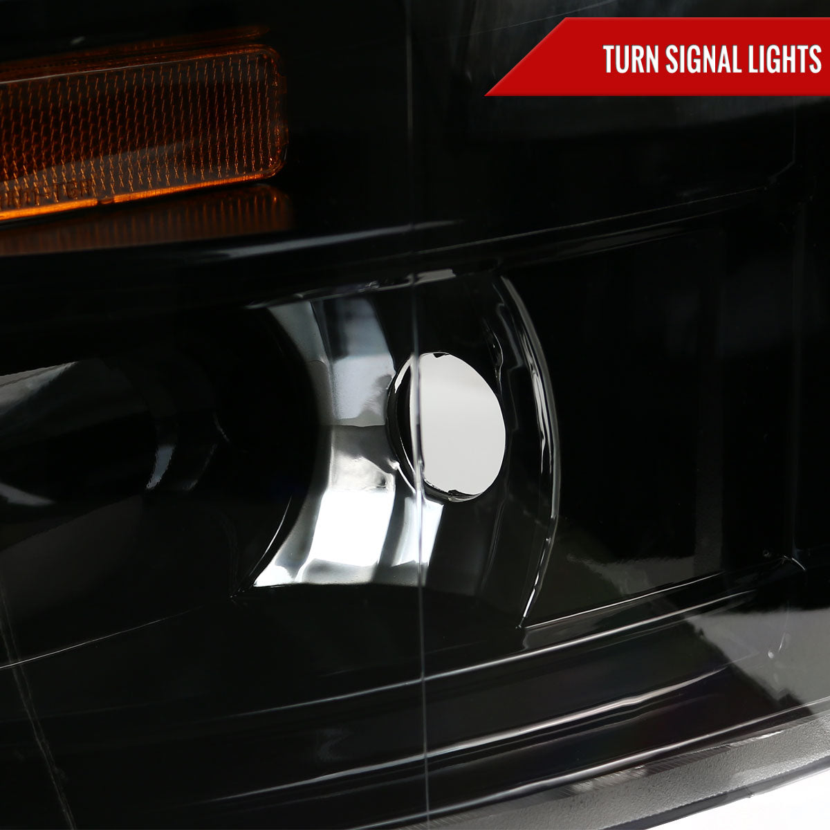 2007-2013 Chevrolet Silverado 1500/ 2007-2014 Silverado 2500HD 3500HD Dual Halo Projector Headlights (Jet Black Housing/Clear Lens)