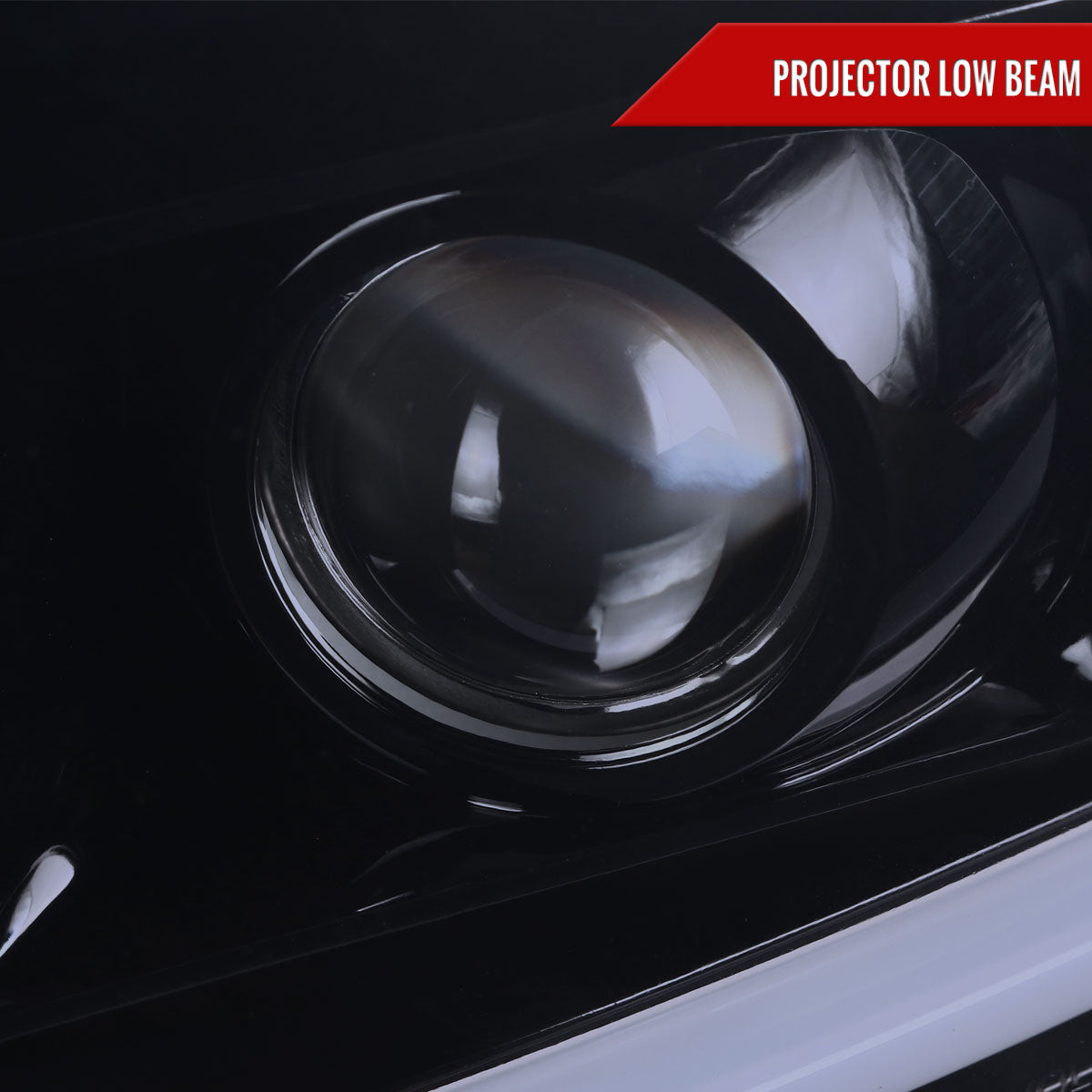 2007-2013 Chevrolet Silverado 1500/ 2007-2014 Silverado 2500HD 3500HD  LED C-Bar Projector Headlights (Glossy Black Housing/Smoked Lens)