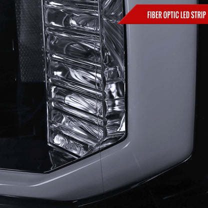 2007-2013 Chevrolet Silverado 1500/ 2007-2014 Silverado 2500HD 3500HD  LED C-Bar Projector Headlights (Glossy Black Housing/Smoked Lens)