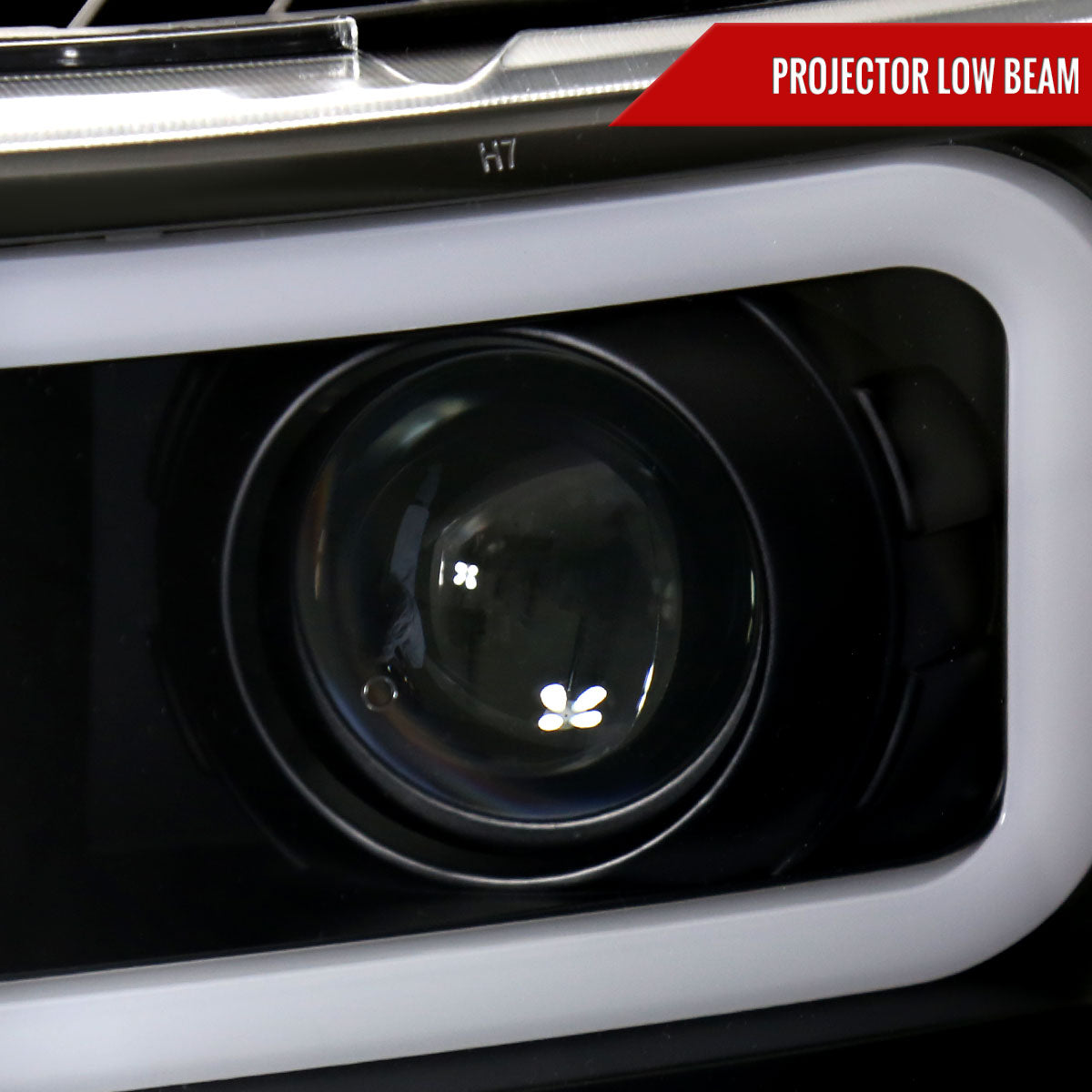 2007-2013 Chevrolet Silverado 1500/ 2007-2014 Silverado 2500HD 3500HD Dual LED C-Bar Projector Headlights (Matte Black Housing/Clear Lens)
