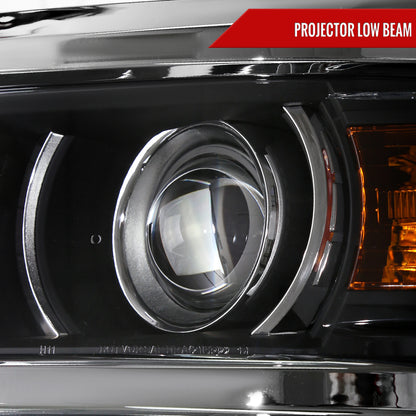2014-2017 Chevrolet Silverado 1500 Projector Headlights (Matte Black Housing/Chrome Trim/Clear Lens)
