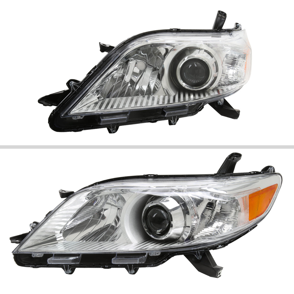 2011-2020 Toyota Sienna Projector Headlights (Chrome Housing/Clear Lens)
