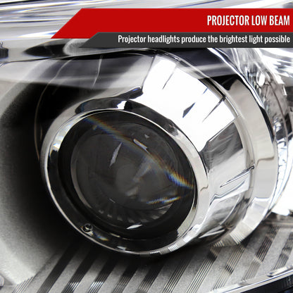 2011-2020 Toyota Sienna Driver/Left Side Projector Headlights (Chrome Housing/Clear Lens)