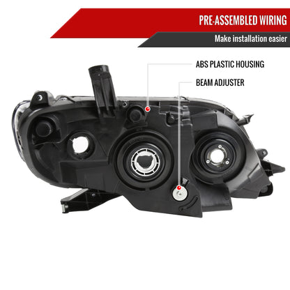 2011-2020 Toyota Sienna Driver/Left Side Projector Headlights (Chrome Housing/Clear Lens)
