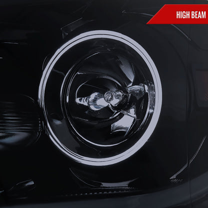 2010-2011 Kia Soul Projector Headlights w/ LED Light Bar & LED Turn Signal Lights (Glossy Black Housing/Smoked Lens)