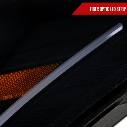 2010-2011 Kia Soul Projector Headlights w/ LED Light Bar & LED Turn Signal Lights (Glossy Black Housing/Smoked Lens)