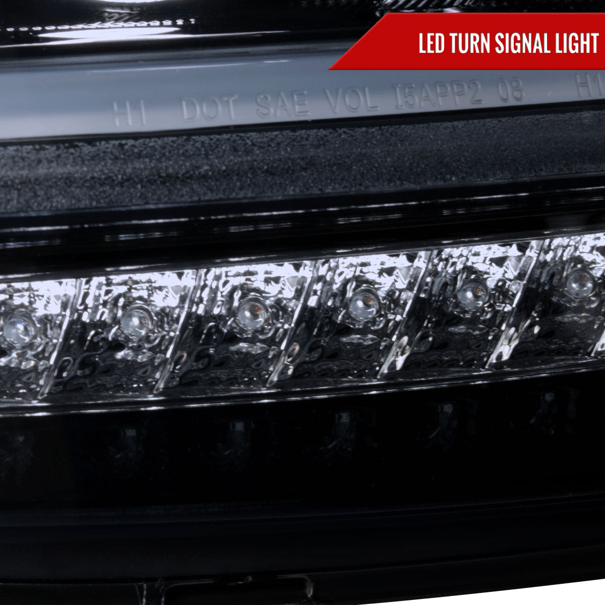 2010-2011 Kia Soul Projector Headlights w/ LED Light Bar & LED Turn Signal Lights (Glossy Black Housing/Smoked Lens)