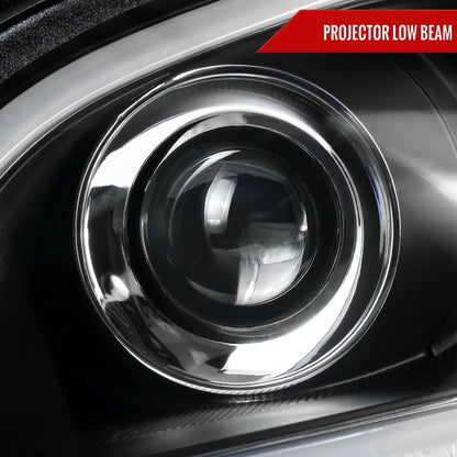 2010-2011 Kia Soul Projector Headlights w/ LED Light Bar & LED Turn Signal Lights (Matte Black Housing/Clear Lens)