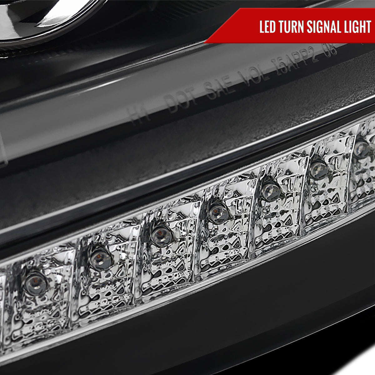 2010-2011 Kia Soul Projector Headlights w/ LED Light Bar & LED Turn Signal Lights (Matte Black Housing/Clear Lens)