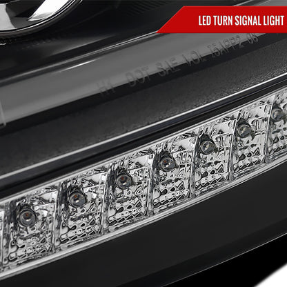 2010-2011 Kia Soul Projector Headlights w/ LED Light Bar & LED Turn Signal Lights (Matte Black Housing/Clear Lens)