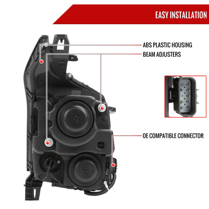 2010-2016 Cadillac SRX Projector Headlights (Matte Black Housing/Clear Lens)