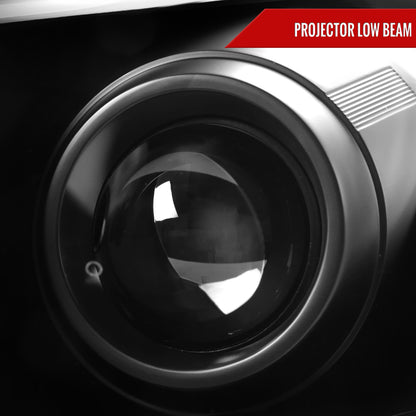 2010-2016 Cadillac SRX Projector Headlights w/ Switchback Sequential Turn Signal LED Bar (Matte Black Housing/Clear Lens)