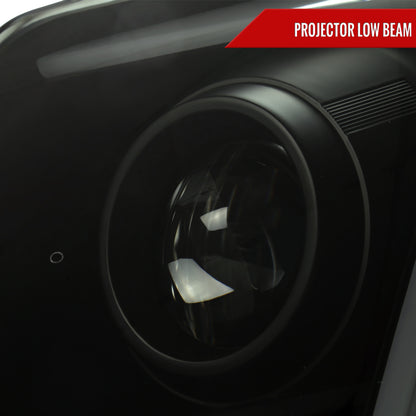 2010-2016 Cadillac SRX Projector Headlights w/ Switchback Sequential Turn Signal LED Bar (Matte Black Housing/Smoked Lens)