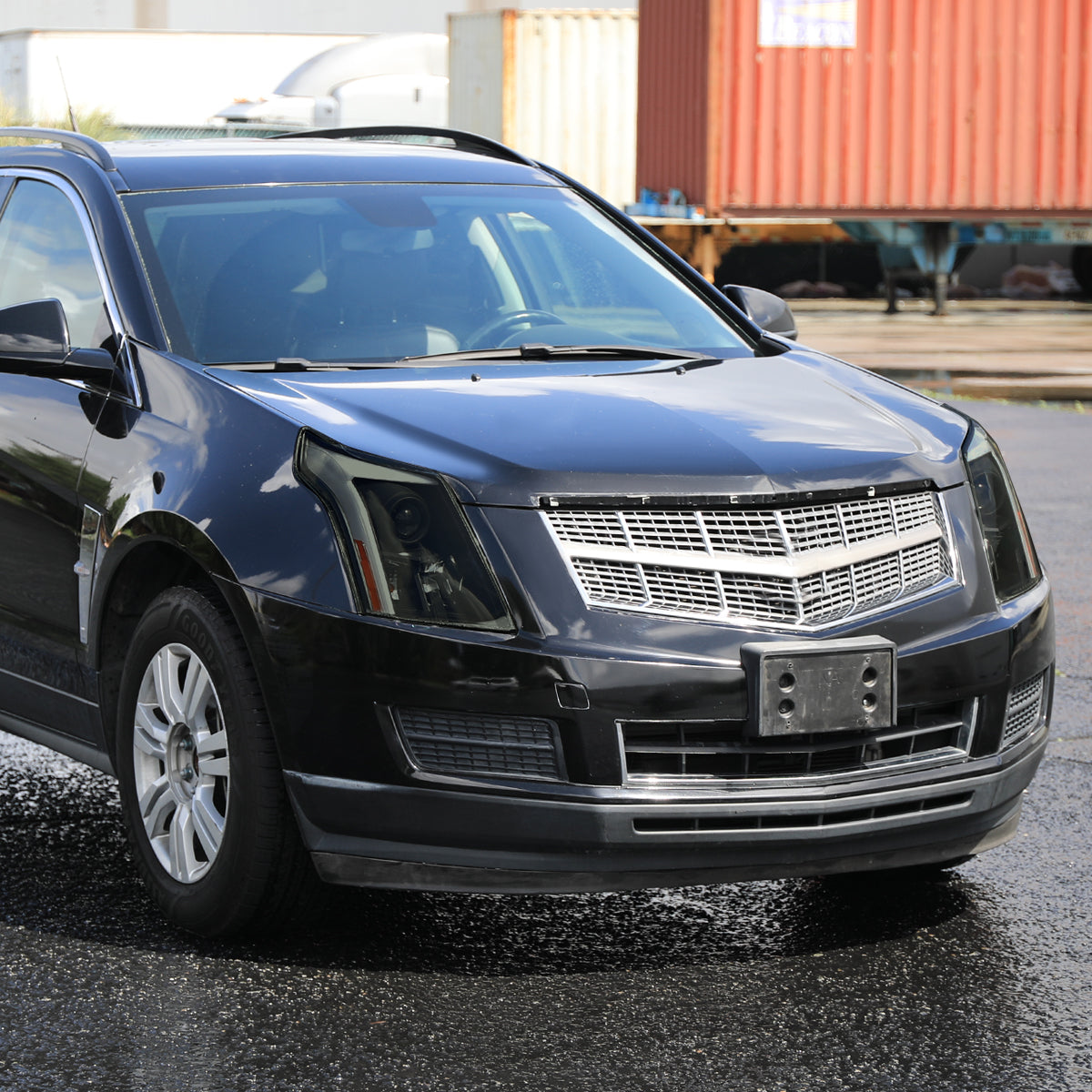 2010-2016 Cadillac SRX Projector Headlights w/ Switchback Sequential Turn Signal LED Bar (Matte Black Housing/Smoked Lens)