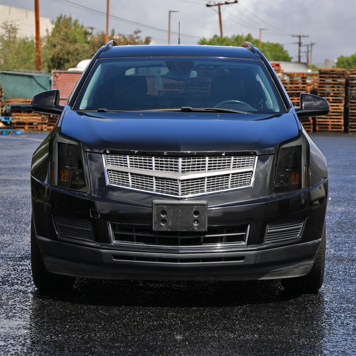 2010-2016 Cadillac SRX Projector Headlights w/ Switchback Sequential Turn Signal LED Bar (Matte Black Housing/Smoked Lens)