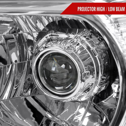 2005-2011 Toyota Tacoma Retro Style Projector Headlights (Chrome Housing/Clear Lens)