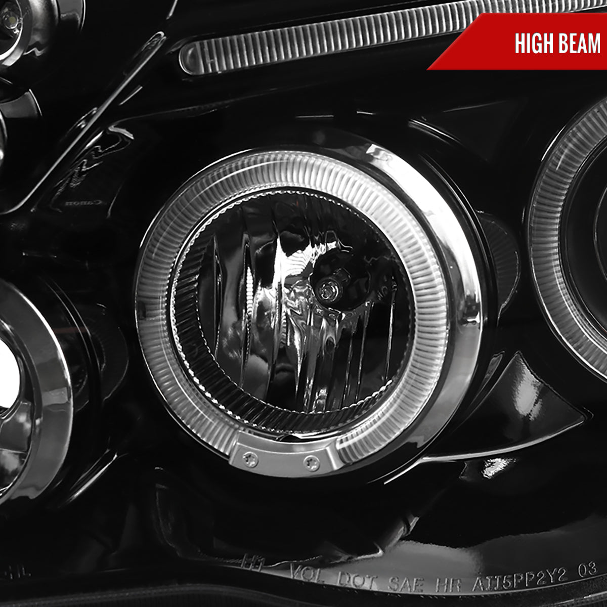 2005-2011 Toyota Tacoma Dual Halo Projector Headlights (Jet Black Housing/Clear Lens)