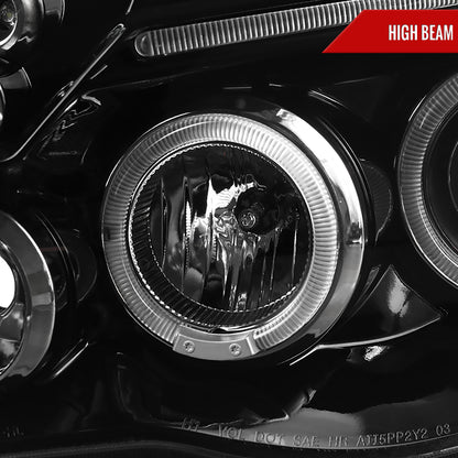 2005-2011 Toyota Tacoma Dual Halo Projector Headlights (Jet Black Housing/Clear Lens)