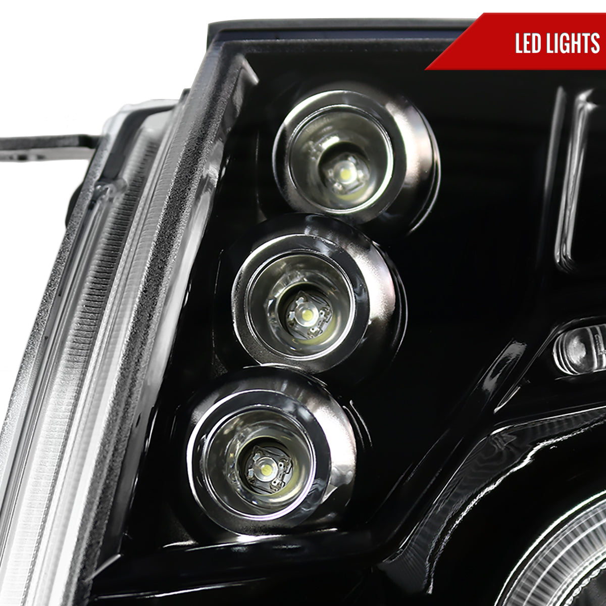 2005-2011 Toyota Tacoma Dual Halo Projector Headlights (Jet Black Housing/Clear Lens)