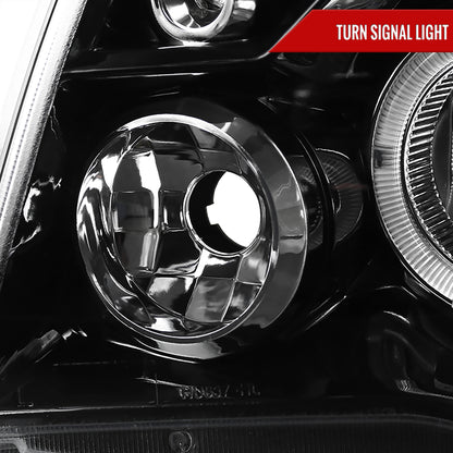 2005-2011 Toyota Tacoma Dual Halo Projector Headlights (Jet Black Housing/Clear Lens)