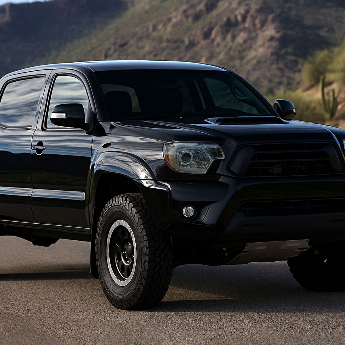 2012-2015 Toyota Tacoma LED C-Bar Projector Headlights w/ LED Parking Light (Chrome Housing/Smoked Lens)
