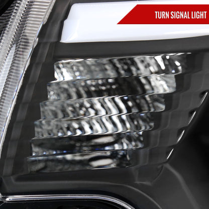 2012-2015 Toyota Tacoma LED C-Bar Projector Headlights w/ LED Parking Light (Matte Black Housing/Clear Lens)