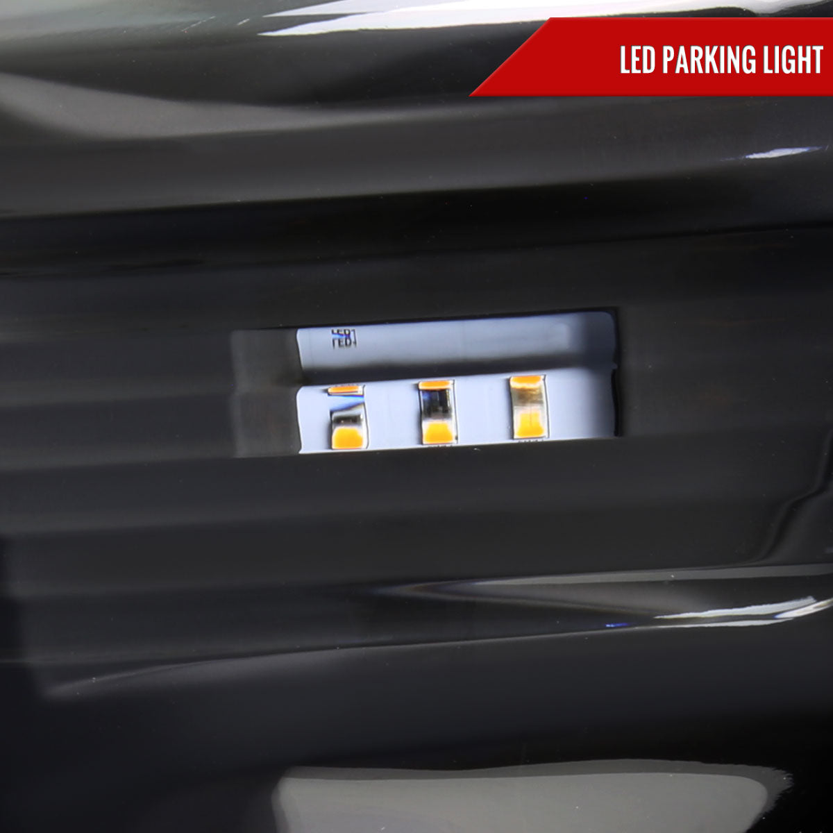 2012-2015 Toyota Tacoma LED C-Bar Projector Headlights w/ LED Parking Light (Matte Black Housing/Clear Lens)