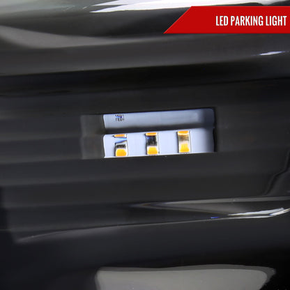 2012-2015 Toyota Tacoma LED C-Bar Projector Headlights w/ LED Parking Light (Matte Black Housing/Clear Lens)