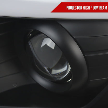 2012-2015 Toyota Tacoma Switchback Sequential LED Bar Projector Headlights (Matte Black Housing/Clear Lens)