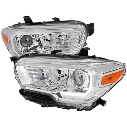 2016-2023 Toyota Tacoma LED Bar Projector Headlight (Chrome Housing/Clear Lens)