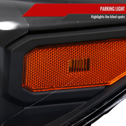 2016-2023 Toyota Tacoma Projector Headlights w/ Amber Reflectors (Matte Black Housing/Clear Lens)