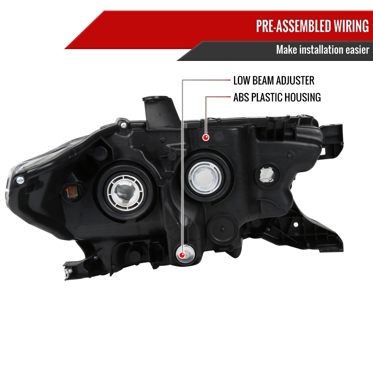 2016-2023 Toyota Tacoma Projector Headlights w/ Amber Reflectors (Matte Black Housing/Clear Lens)