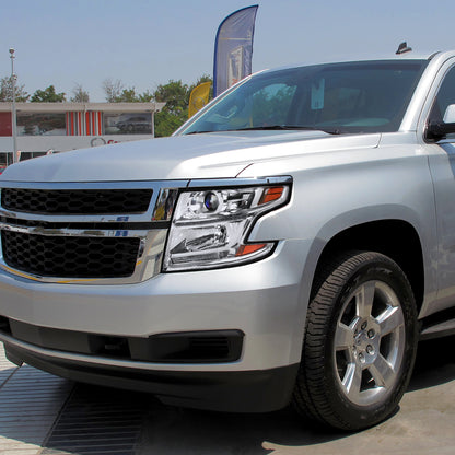 2015-2020 Chevrolet Tahoe Suburban/ 2016-2019 Suburban 3500HD Projector Headlights w/ LED Light Strip (Chrome Housing/Clear Lens)