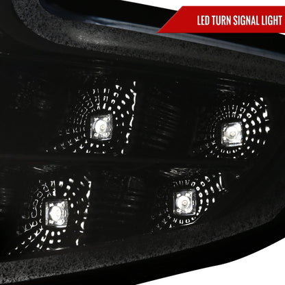 2015-2020 Chevrolet Tahoe Suburban/ 2016-2019 Suburban 3500HD LED C-Bar Projector Headlights w/ LED Turn Signal Lights (Jet Black Housing/Clear Lens)