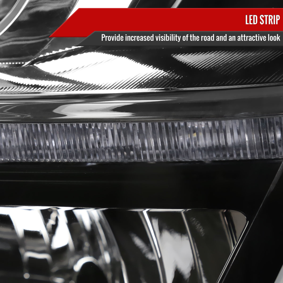 2015-2020 Chevrolet Tahoe Suburban/ 2016-2019 Suburban 3500HD LED Light Strip Projector Headlight - Driver Side Only (Matte Black Housing/Clear Lens)