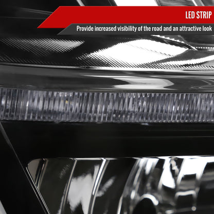 2015-2020 Chevrolet Tahoe Suburban/ 2016-2019 Suburban 3500HD LED Light Strip Projector Headlight - Passenger Side Only (Matte Black Housing Clear Lens)