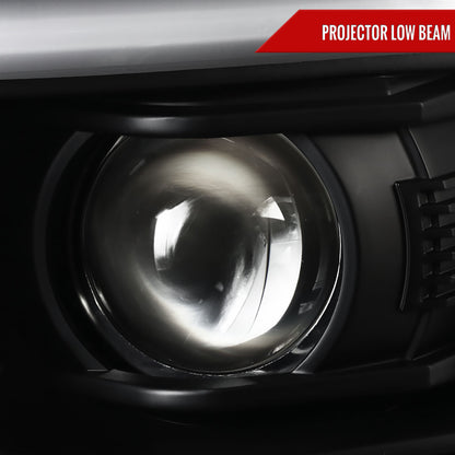 2015-2020 Chevrolet Tahoe Suburban/ 2016-2019 Suburban 3500HD LED C-Bar Projector Headlights w/ LED Turn Signal Lights (Matte Black Housing/Clear Lens)