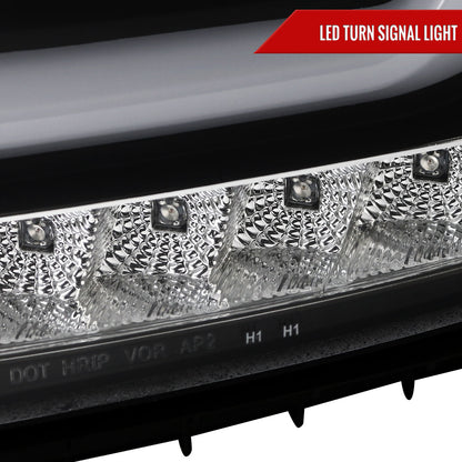 2015-2020 Chevrolet Tahoe Suburban/ 2016-2019 Suburban 3500HD LED C-Bar Projector Headlights w/ LED Turn Signal Lights (Matte Black Housing/Clear Lens)