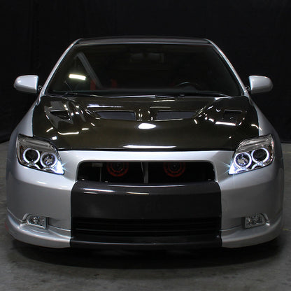 2005-2010 Scion tC Dual Halo Projector Headlights (Chrome Housing/Clear Lens)