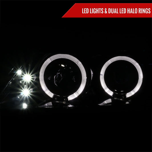 2005-2010 Scion tC Dual Halo Projector Headlights (Jet Black Housing/Clear Lens)