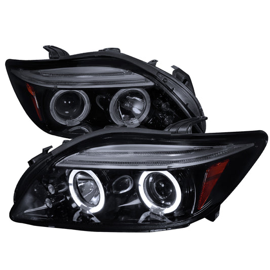 2005-2010 Scion tC Dual Halo Projector Headlights (Glossy Black Housing/Smoked Lens)