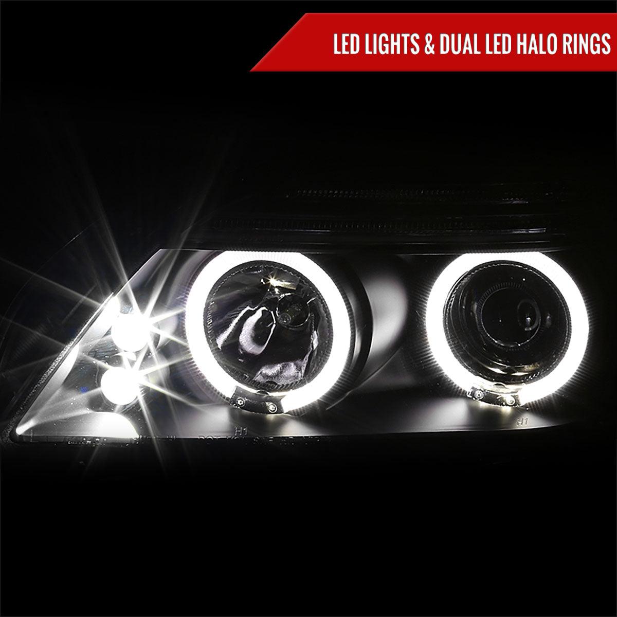 2005-2010 Scion tC Dual Halo Projector Headlights (Matte Black Housing/Clear Lens)