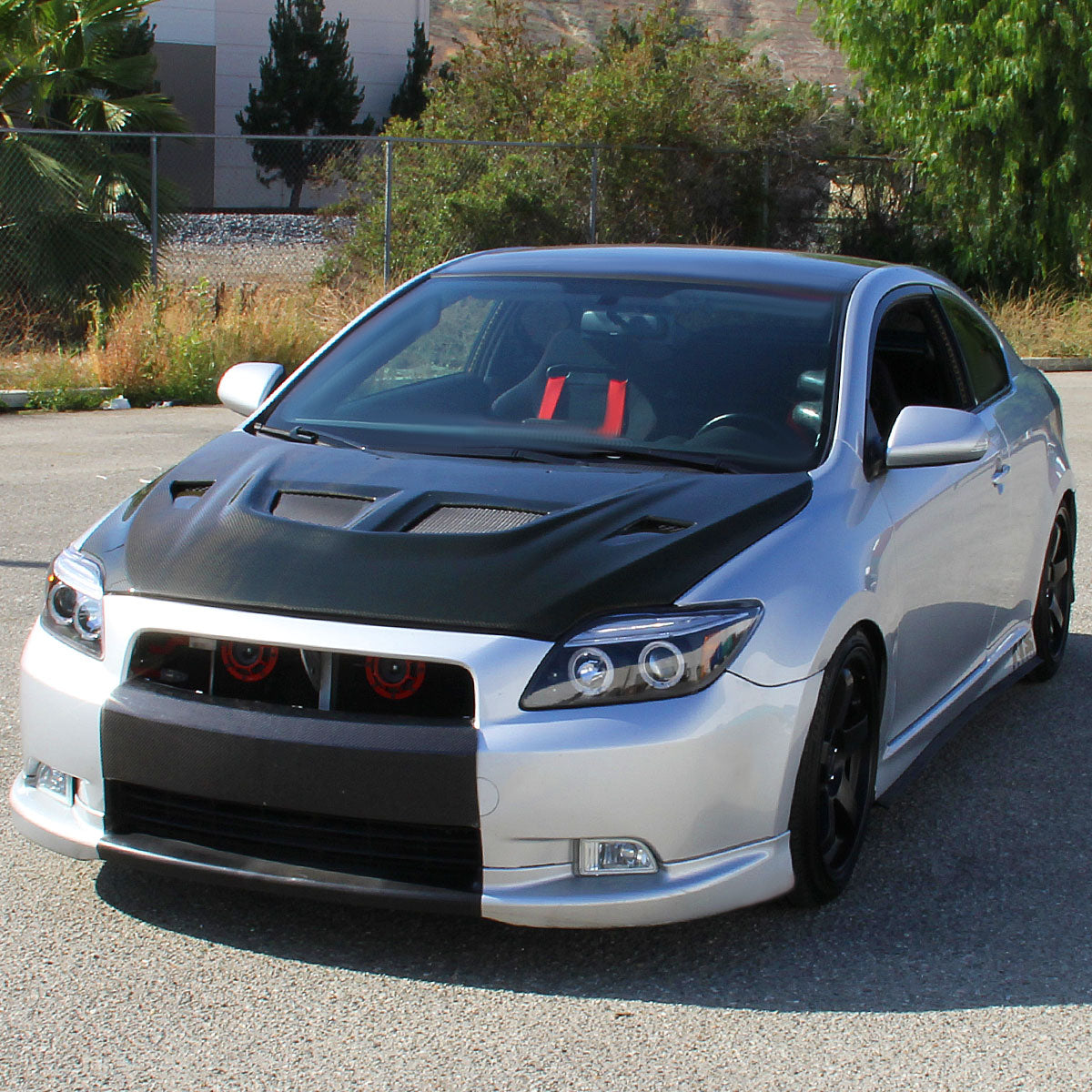 2005-2010 Scion tC Dual Halo Projector Headlights (Matte Black Housing/Clear Lens)