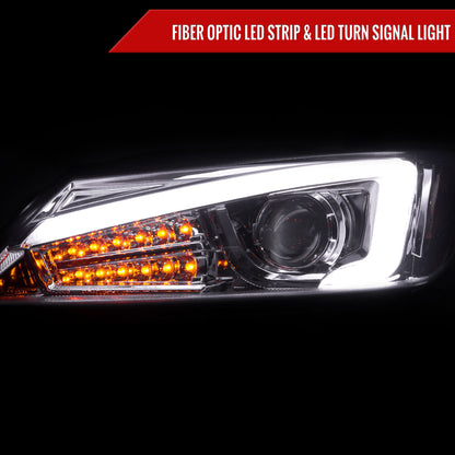 2011-2013 Scion tC LED Bar Projector Headlights w/ LED Turn Signal Lights (Chrome Housing/Clear Lens)