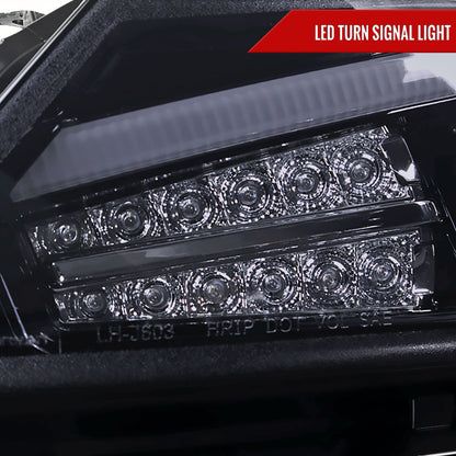 2011-2013 Scion tC LED Bar Projector Headlights w/ LED Turn Signal Lights (Glossy Black Housing/Smoked Lens)