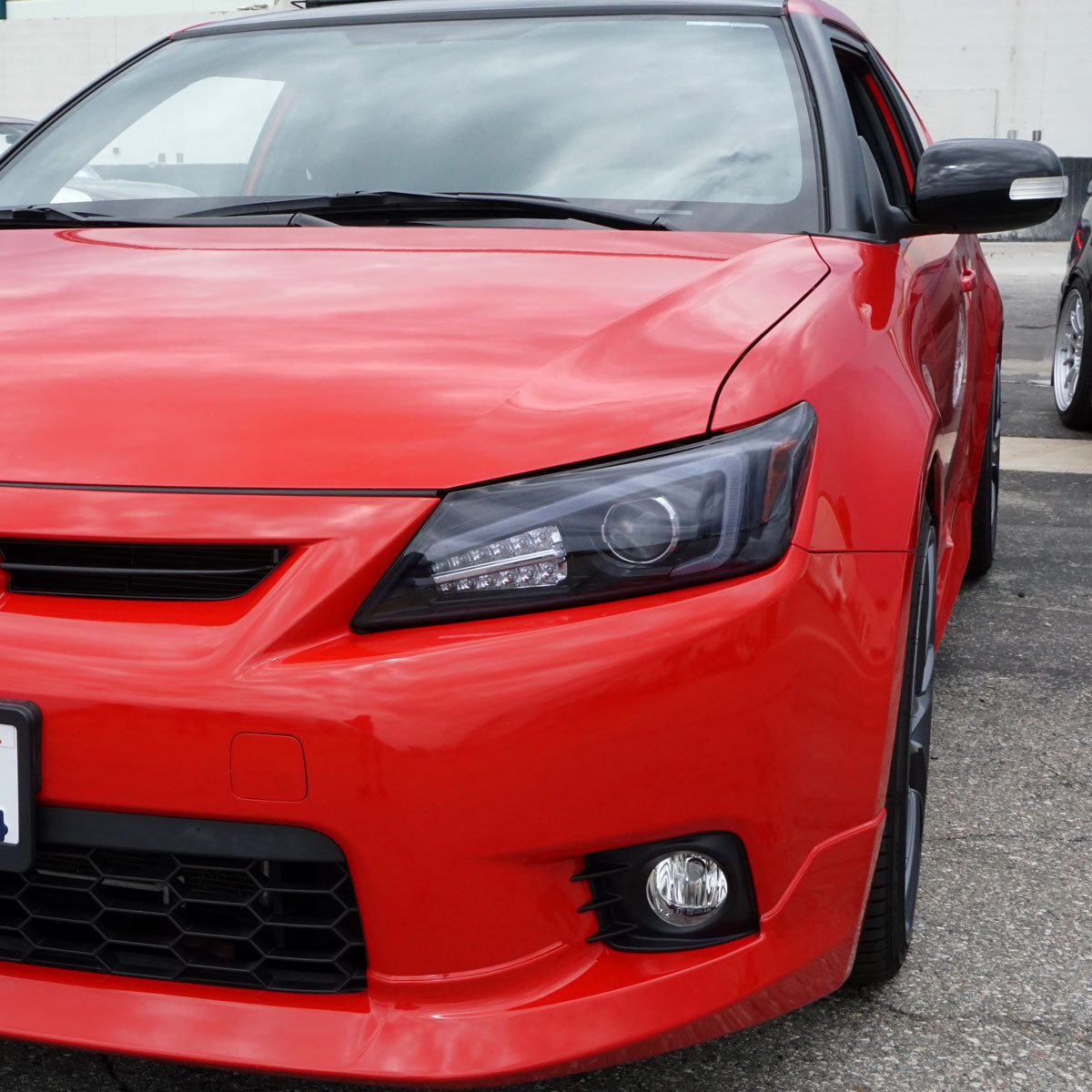 2011-2013 Scion tC LED Bar Projector Headlights w/ LED Turn Signal Lights (Glossy Black Housing/Smoked Lens)