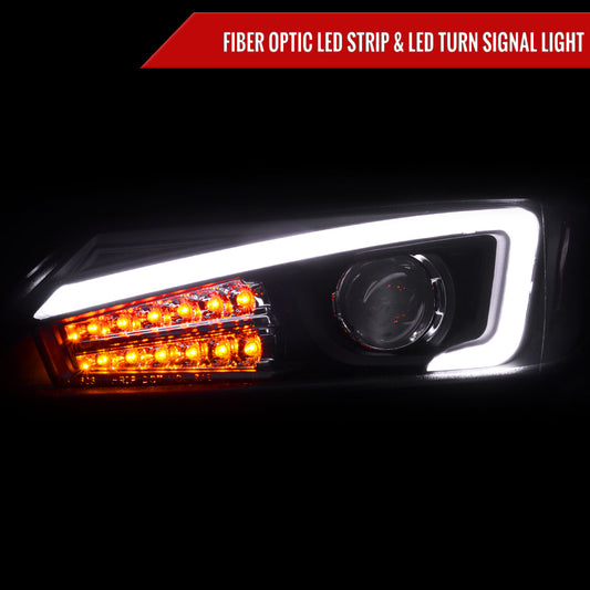 2011-2013 Scion tC LED Bar Projector Headlights w/ LED Turn Signal Lights (Matte Black Housing/Clear Lens)