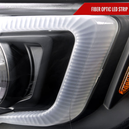 2011-2013 Scion tC LED Bar Projector Headlights w/ LED Turn Signal Lights (Matte Black Housing/Clear Lens)