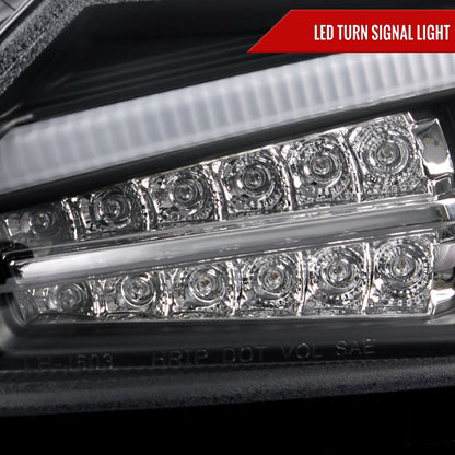 2011-2013 Scion tC LED Bar Projector Headlights w/ LED Turn Signal Lights (Matte Black Housing/Clear Lens)